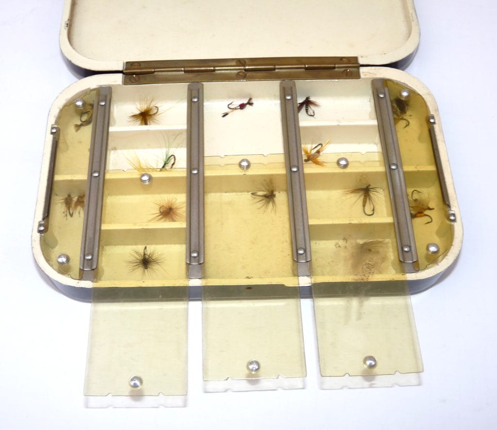 Hardy Neroda oxblood pocket dry fly box with celluloid slide lids, all  correct, superb example