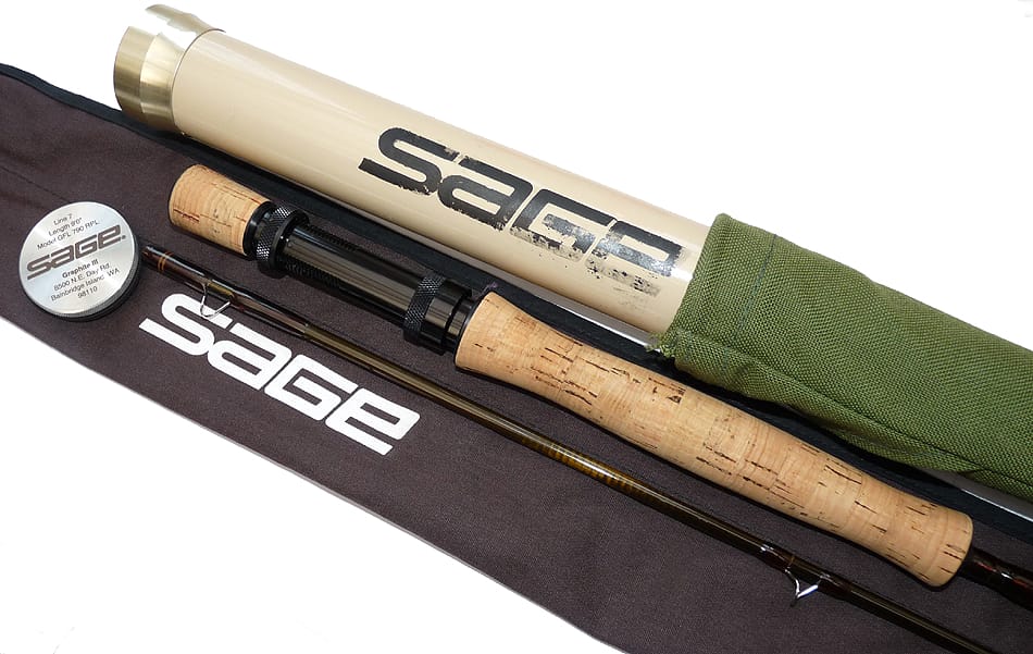 Sage Graphite 3, 790 RPL 9' 2 pc fly rod #7, bag and tube